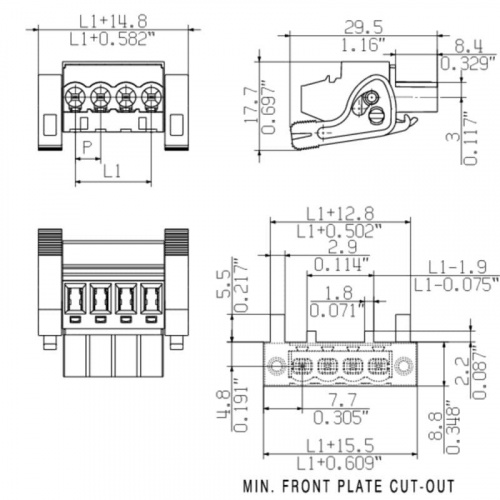 Штекерный соединитель печат BLZP 5.00HC/16/270LR SN BK BX 1961050000