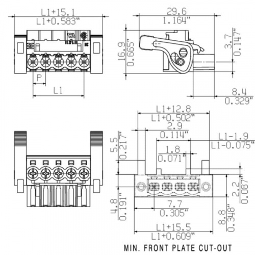 Штекерный соединитель печат BLZP 5.00HC/16/180LR SN BK BX 1956460000